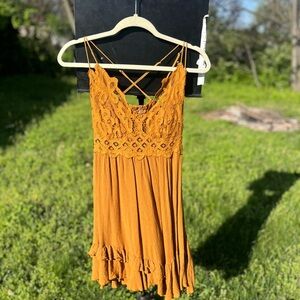 Free People Mustard / Orange Festival Dress